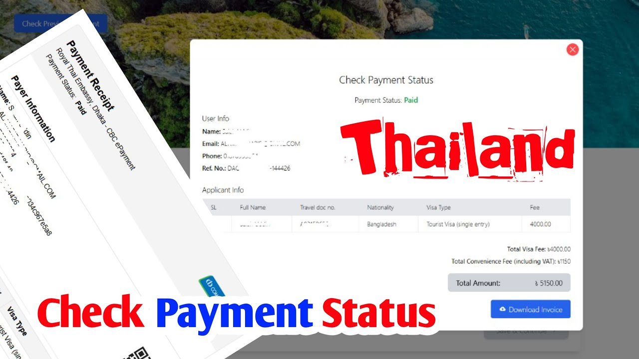 Thailand eVisa payment Status Check || Thailand e-Visa Payment Check || Thai eVisa Payment update