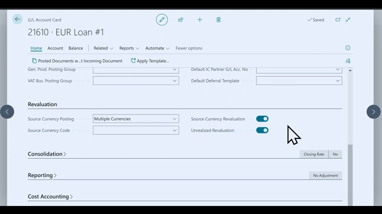 Dynamics Business Central 2024 Wave 1 - What's new: Financial Management - G/L Account Revaluations