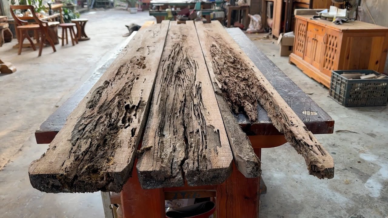 “Everyone Thought This Driftwood Was Useless; a luxury coffee table made from termite-damaged wood.”