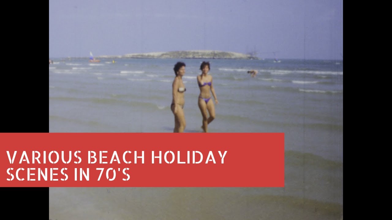 Various Beach Holiday Scenes in 70's Archival Footage