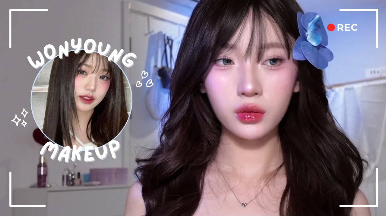 [kei&rsquo;s how to] I tried wonyoung makeup look 💙 (detailed tutorial)
