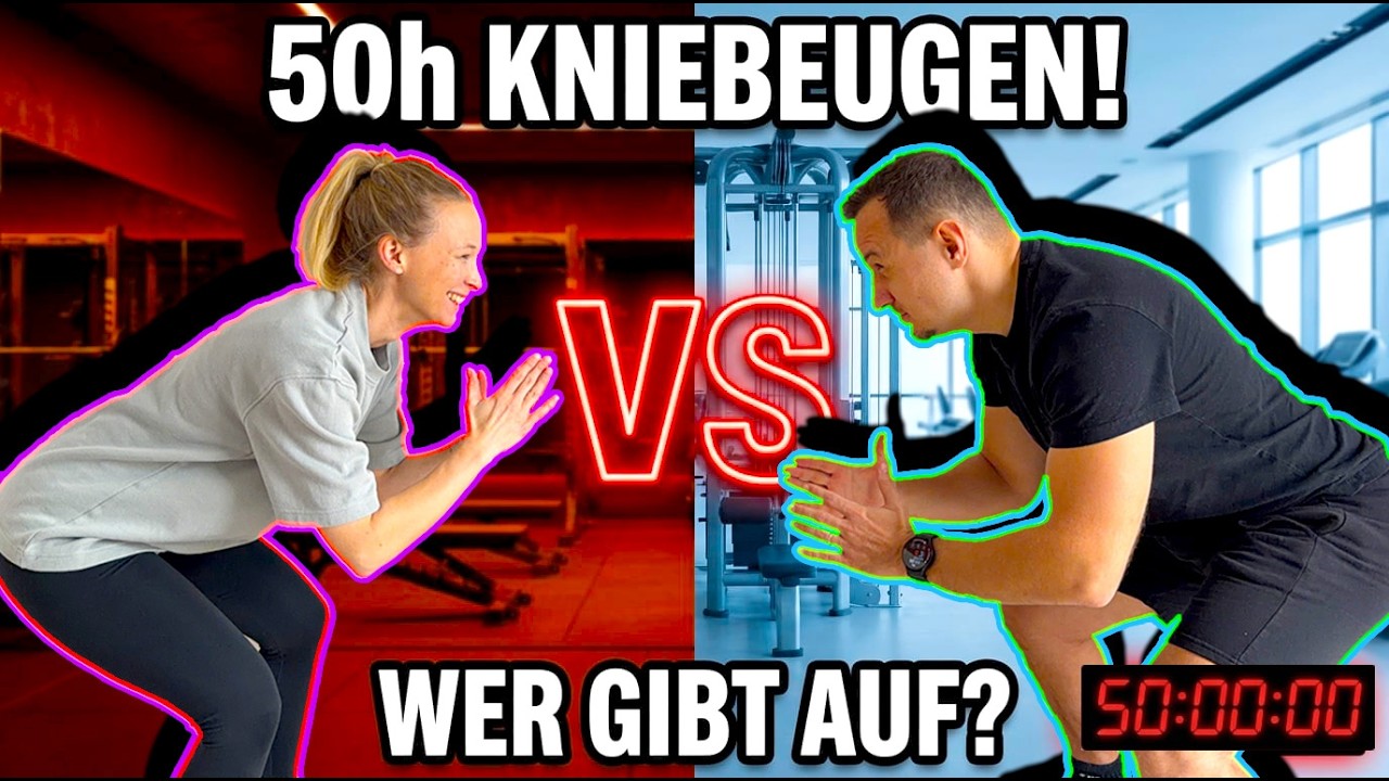 Extrem: 50h Kniebeugen Challenge | Frau vs. Mann!