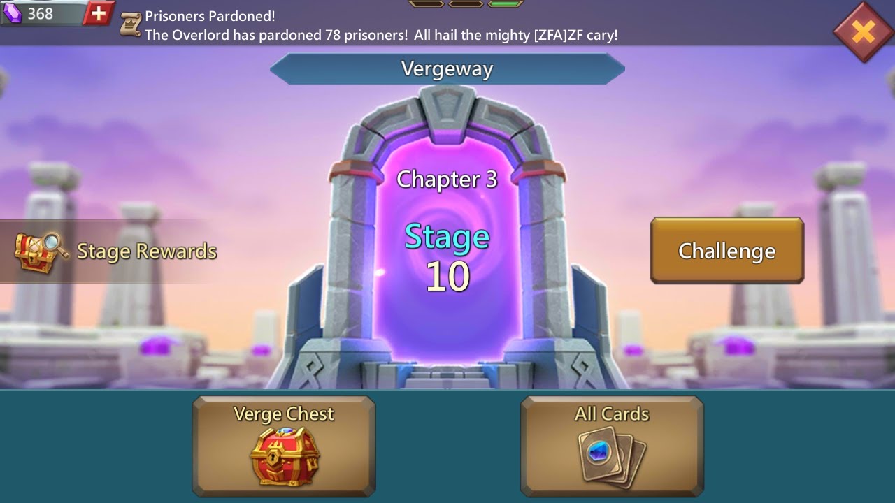 Lords mobile Vergeway chapter 3 stage 10