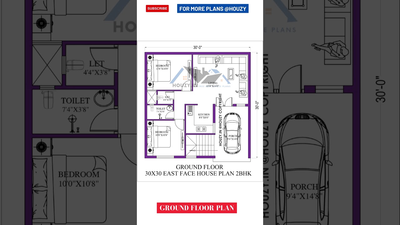 30X30 east facing house plans | 30 by 30 ka naksha  #houzy #housedesign #30x30 #homedesign #viral