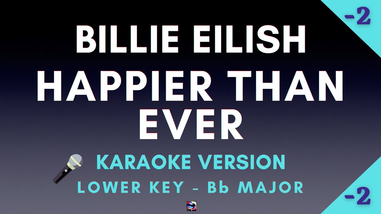 Billie Eilish - Happier Than Ever Karaoke (Lower Key)