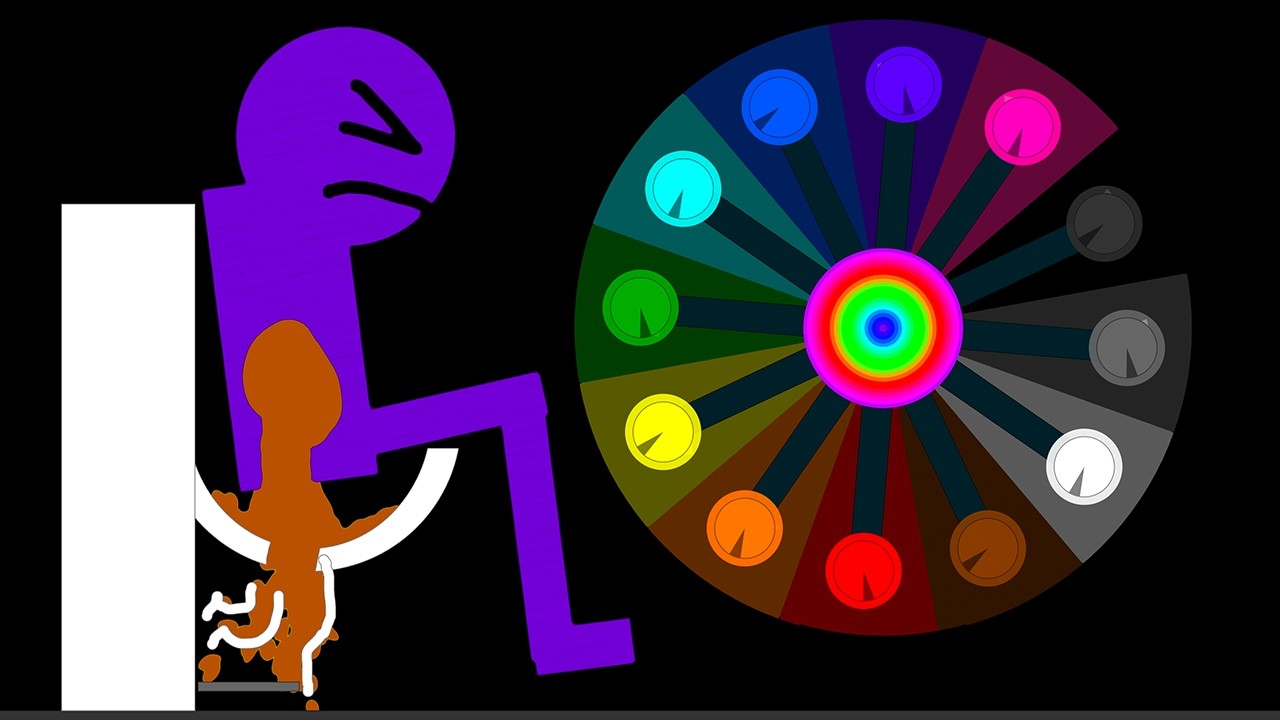 The Crazy Rainbow 23 Legs Eliminations Marble Race in Algodoo