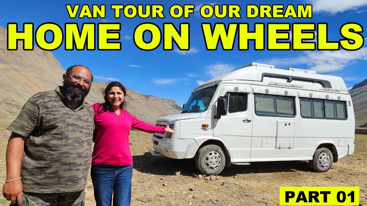 EP 288/ COMPLETE VAN TOUR OF NEWLY BUILT CAMPER VAN IN INDIA/ HE TURNED BUS INTO A LUXURY TINY HOME