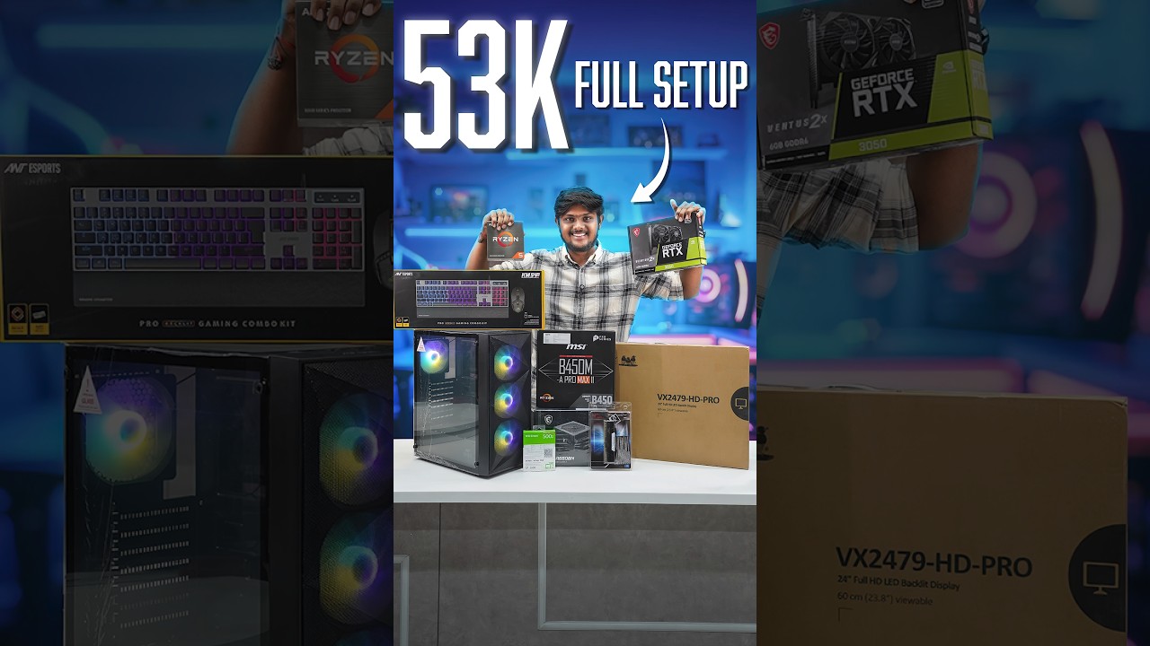₹53K Full Gaming Setup in 2025 PC + Monitor| Budget Gaming Build!  #gaming #gamingcomputer #gamingpc