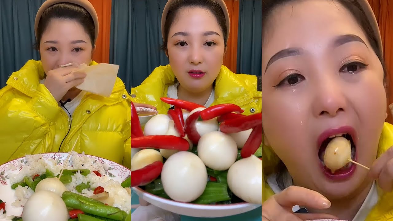 mukbang : Garlic chili eating show - too spicy