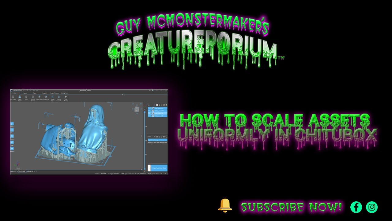 How to properly scale multiple assets in Chitubox
