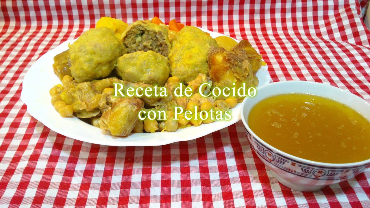 Cocido o puchero con pelotas receta tradicional
