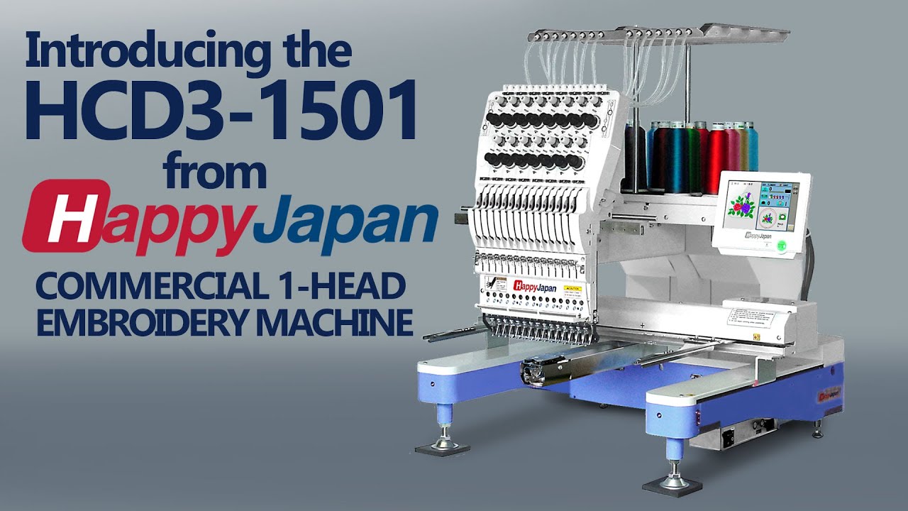Demonstration Video: HAPPY HCD3 Commercial 1-Head Embroidery Machine