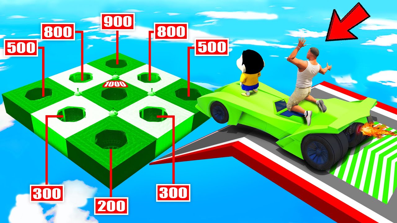 SHINCHAN AND FRANKLIN TRIED THE IMPOSSIBLE HOLE POINTS JUMP  PARKOUR CHALLENGE GTA 5