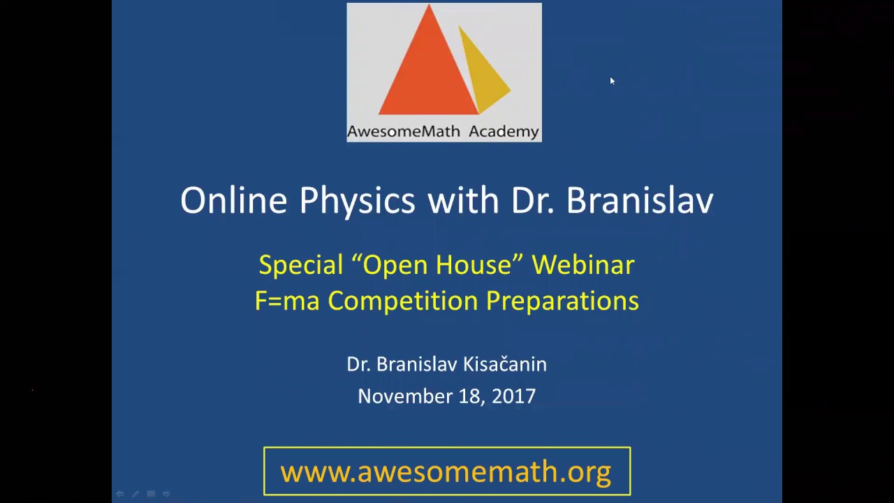 AwesomeMath Academy | Online Physics Problem Solving with Dr.Branislav | F=ma Competition