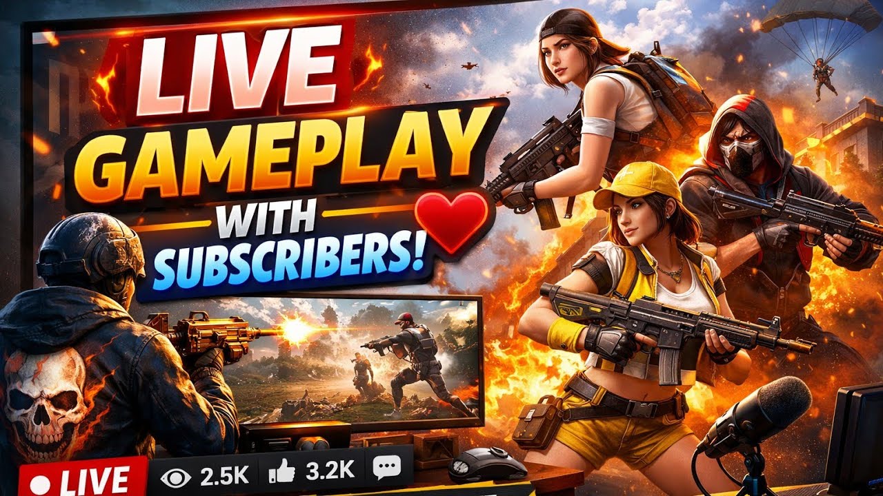 Free fire live gameplay with subscribers ♥️#freefire