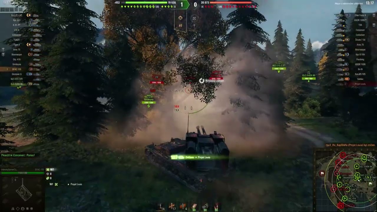 |World of Tanks CZ/SK| Rychlá řežba ze 4 bitev s SFAC 105