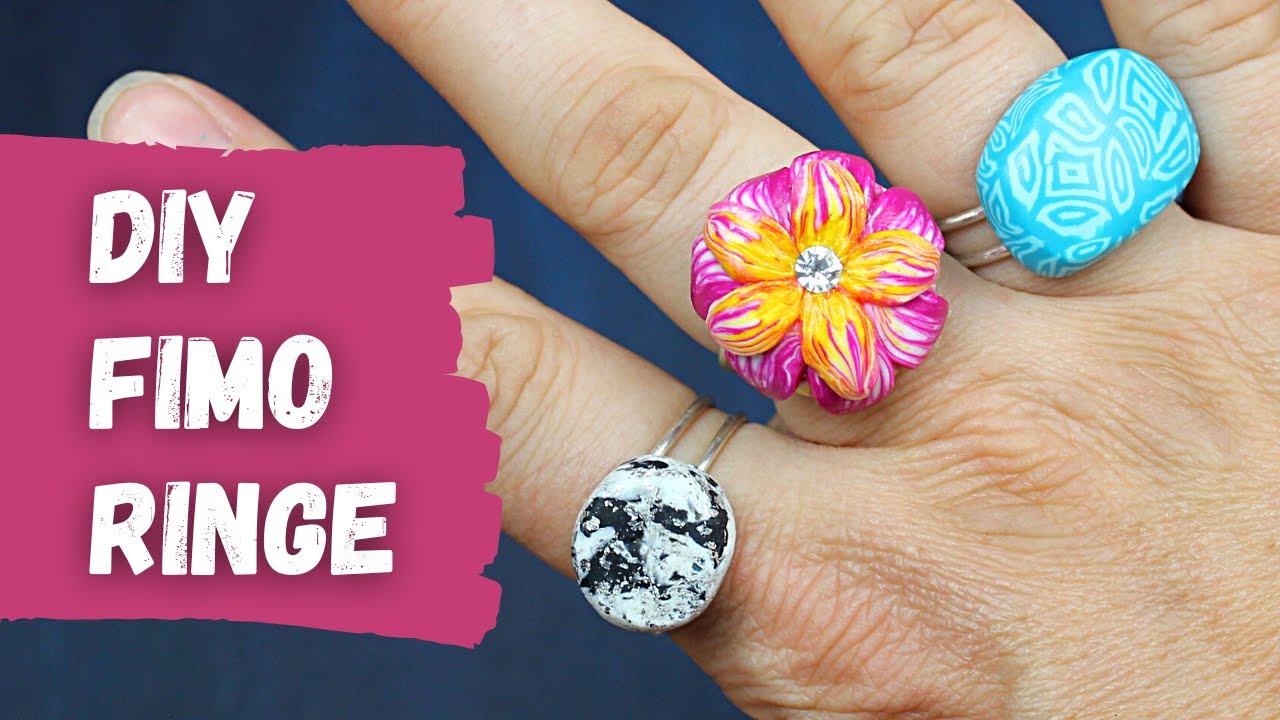 individuelle FIMO RINGE | mit selbst gebogener Silberdraht Basis