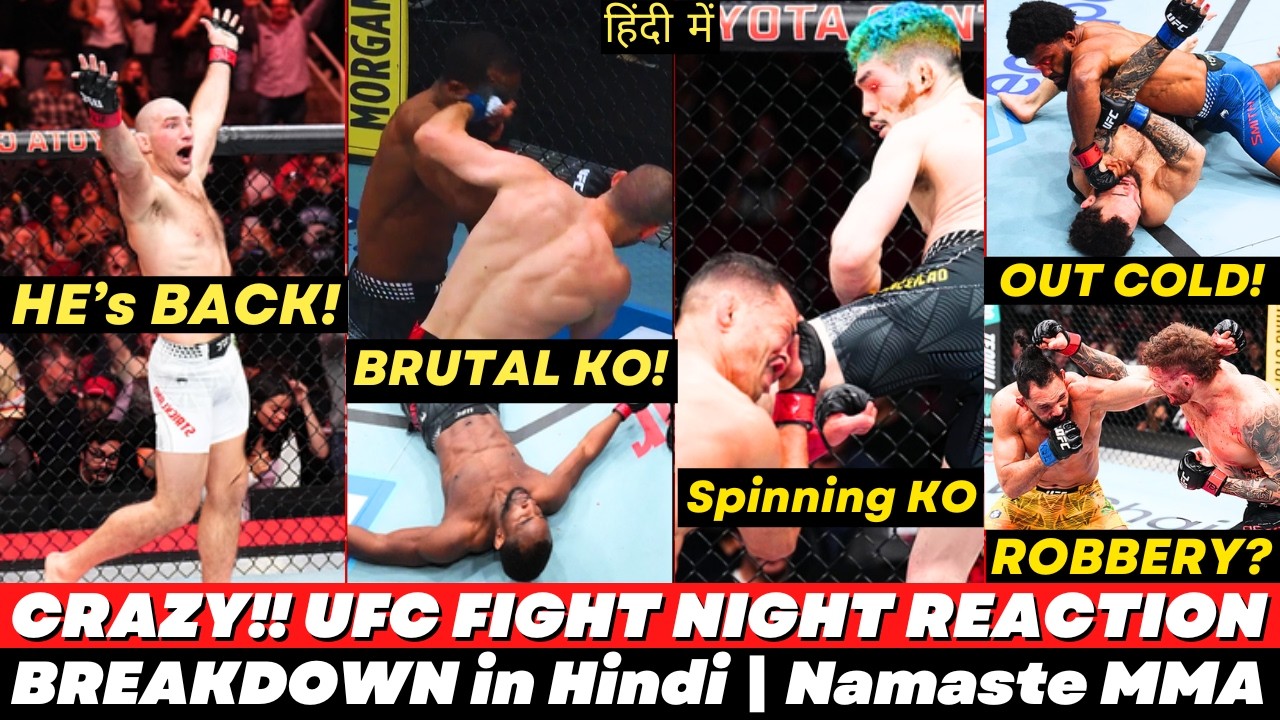 INSANE CARD!! UFC Fight Night REACP REACTION and BREAKDOWN in Hindi | Namaste MMA
