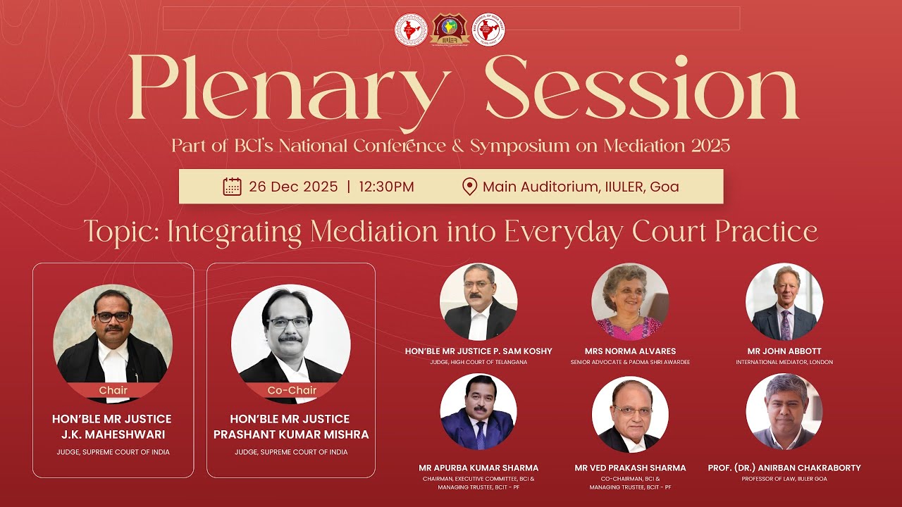 Plenary Session - BCI's National Conference & Symposium on Mediation