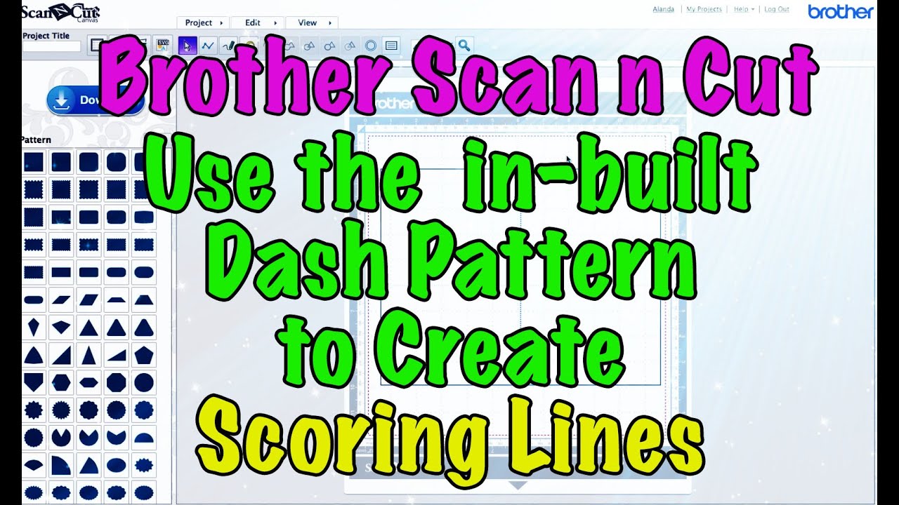 Brother Scan n Cut Tutorial: Creating Scoring Lines using Dash Pattern in Canvas