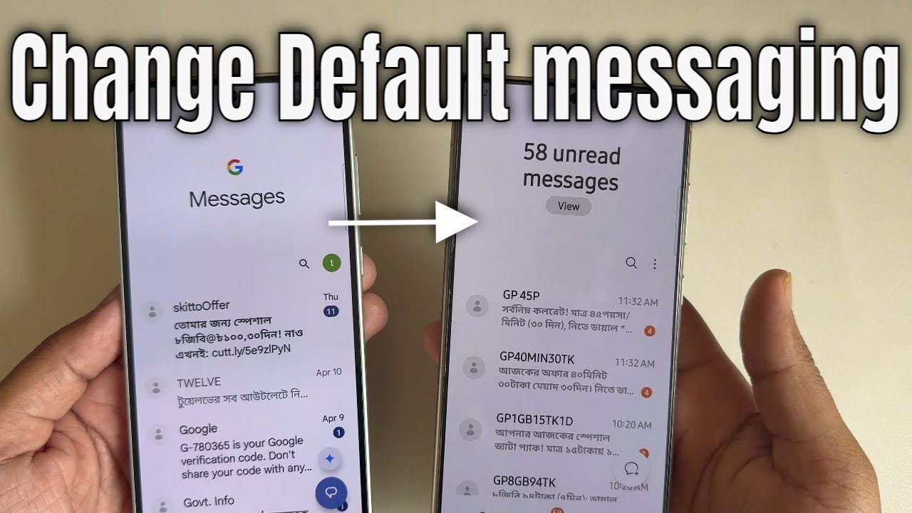 How to change default messaging app Samsung | Google message to Samsung message app