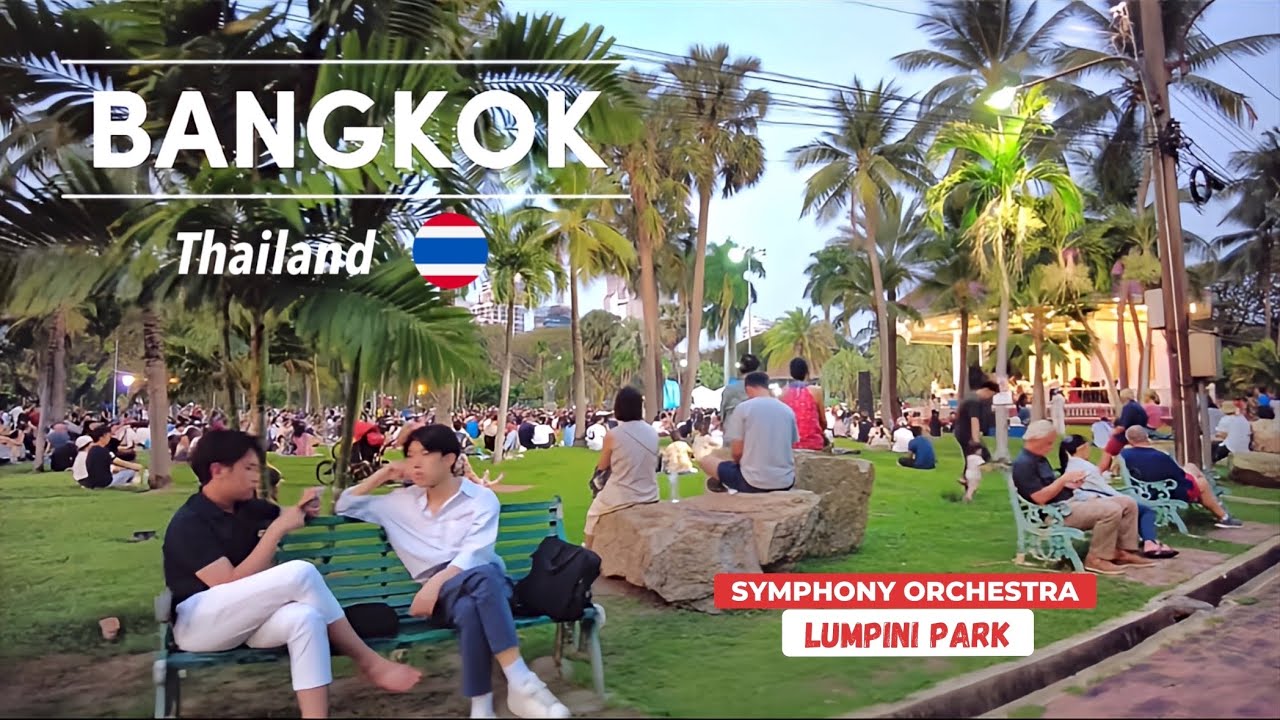 Lumpini Park Bangkok [4K]  Thailand 🇹🇭 Symphony Orchestra 🎼 Park Concert | Walking Tour 2024