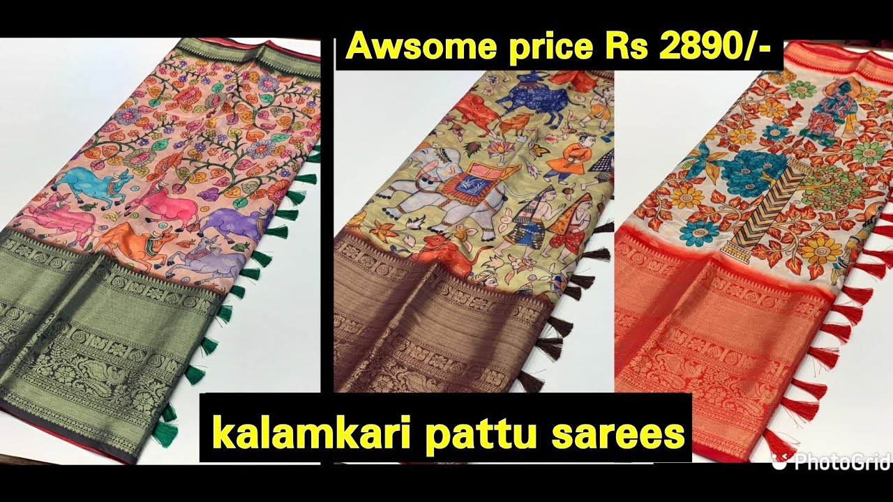 Kalamkari Bridal Sarees at best price #sareecollection #kalamkari #kalamkariprintsarees