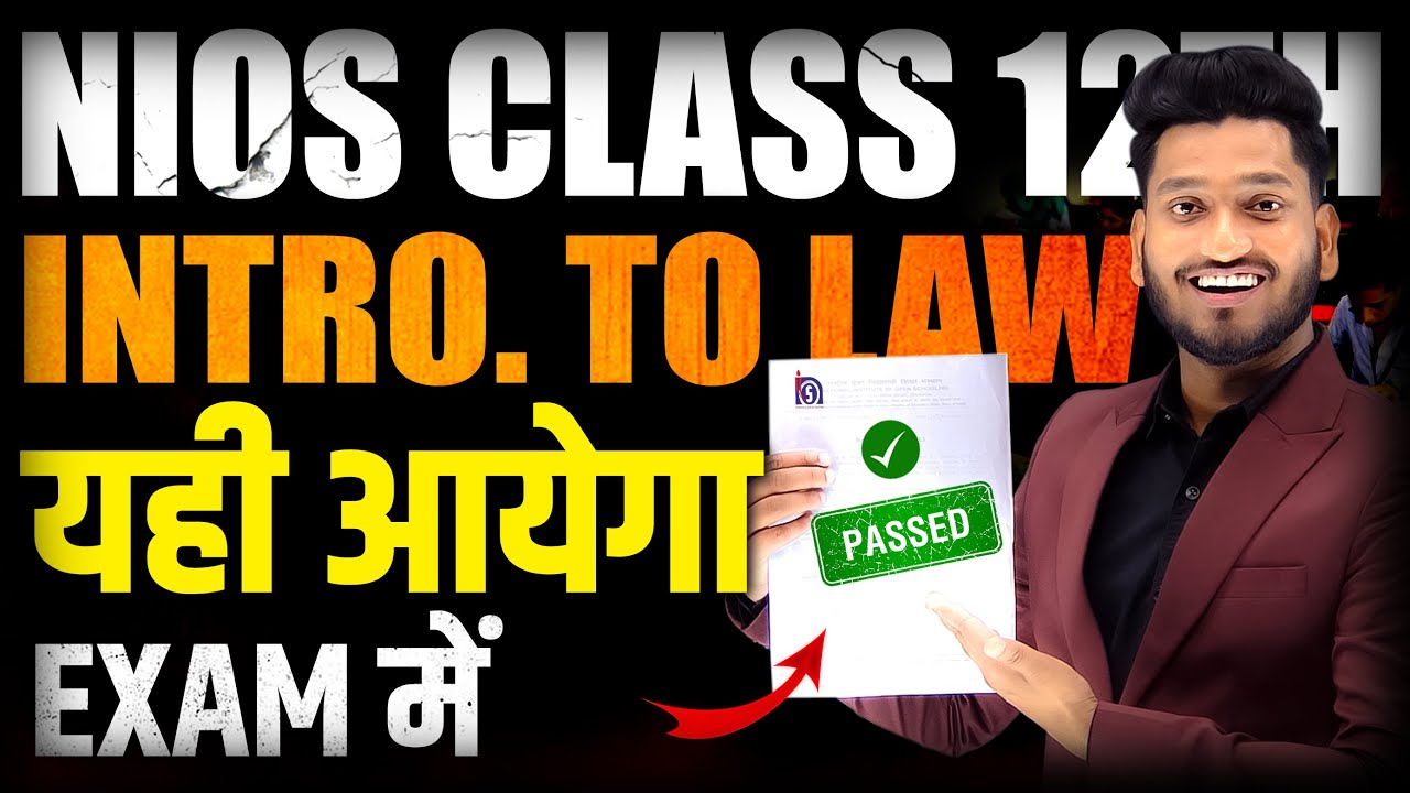 NIOS Class 12th Introduction To Law Most Important Questions with Answer | Marathon