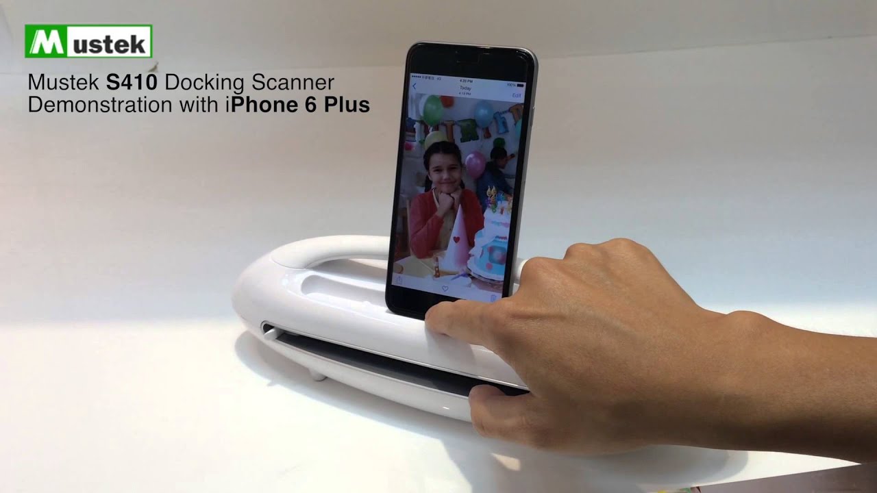 Mustek S410 Docking Scanner Demo with iPhone 6 Plus