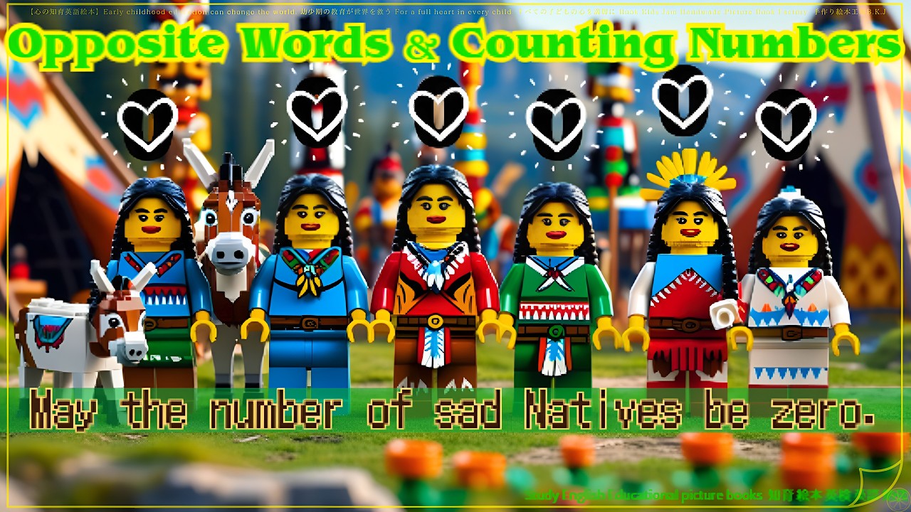 Study English. 反対語と数の数え方 Educational picture book. 知育 絵本 英検 英語 勉強 Opposite word & Counting numbers