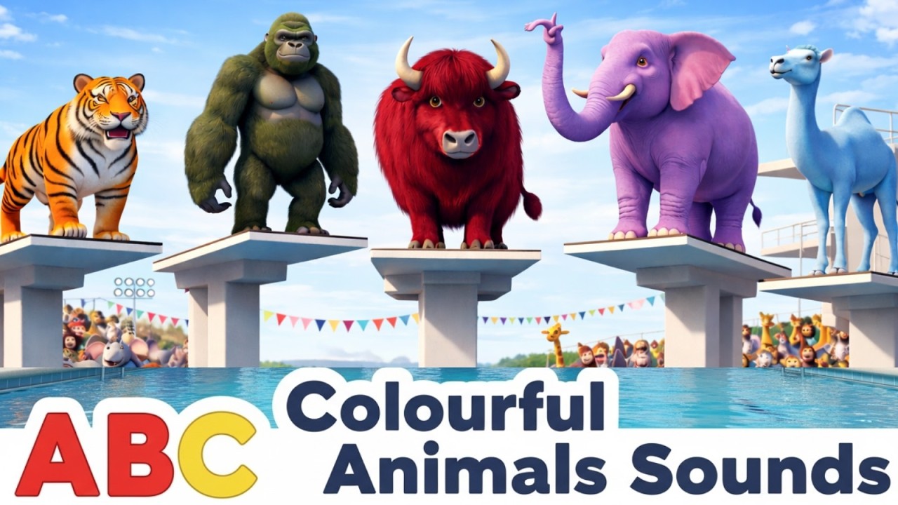 ABC Colourful Animals Sounds Song | Learn Animal Names | ABC Song for Kids