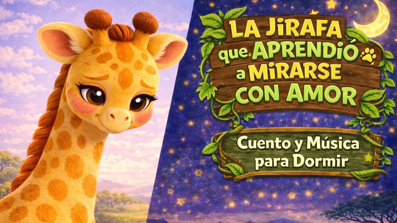 🦒 La Jirafa que Aprendió a Mirarse con Amor 💛 | Cuento Infantil + Música para Dormir | Zoo Cuentos