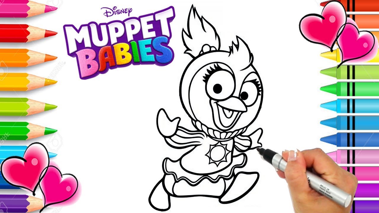 Summer Penguin Disney Muppet Babies Coloring Page | Muppet Babies Coloring Book | Printable