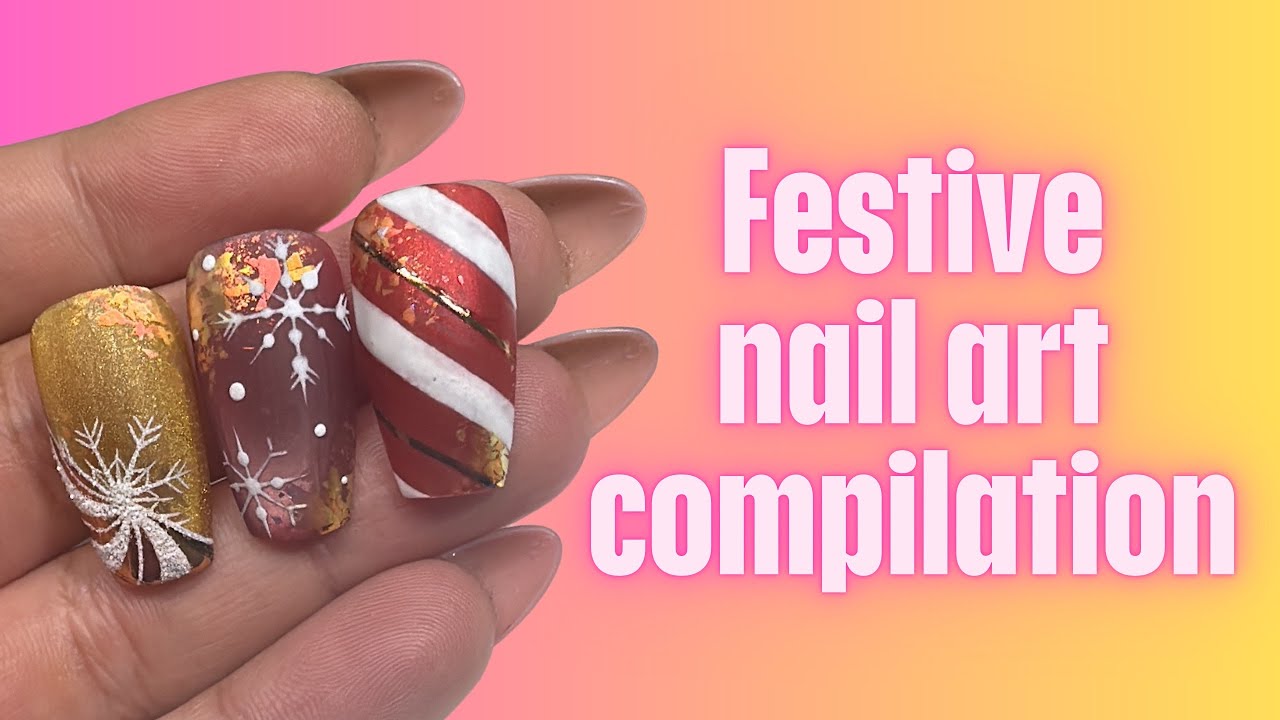 Festive compilation | Christmas nail art | easy beginner friendly designs