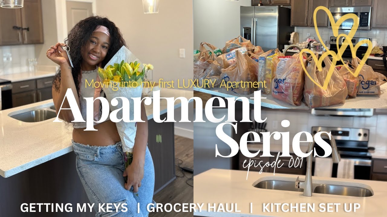 APARTMENT SERIES: ep:001 |✨ Empty Apartment Tour+ Grocery Haul+ Kitchen Makeover 🥂