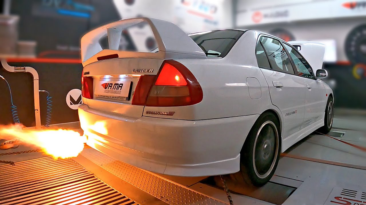 1996 Mitsubishi Lancer EVO IV feat. Anti-Lag on the DYNO | LOUD Bangs & Flames  💥 🔥