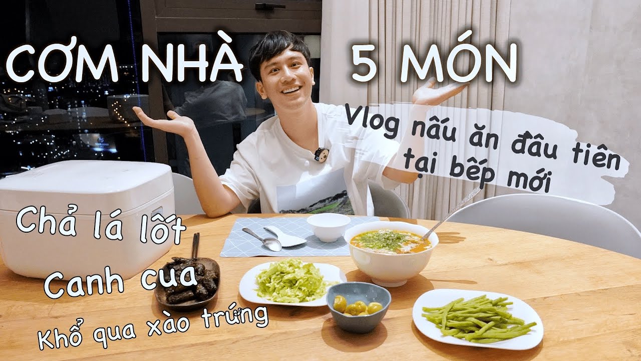 Vlog nấu ăn đầu ti&ecirc;n tại bếp mới - Cơm gạo ST25 &ocirc;ng N&Ocirc; b&aacute;n c&ugrave;ng CHẢ L&Aacute; LỐT, CANH CUA,... // Dinology