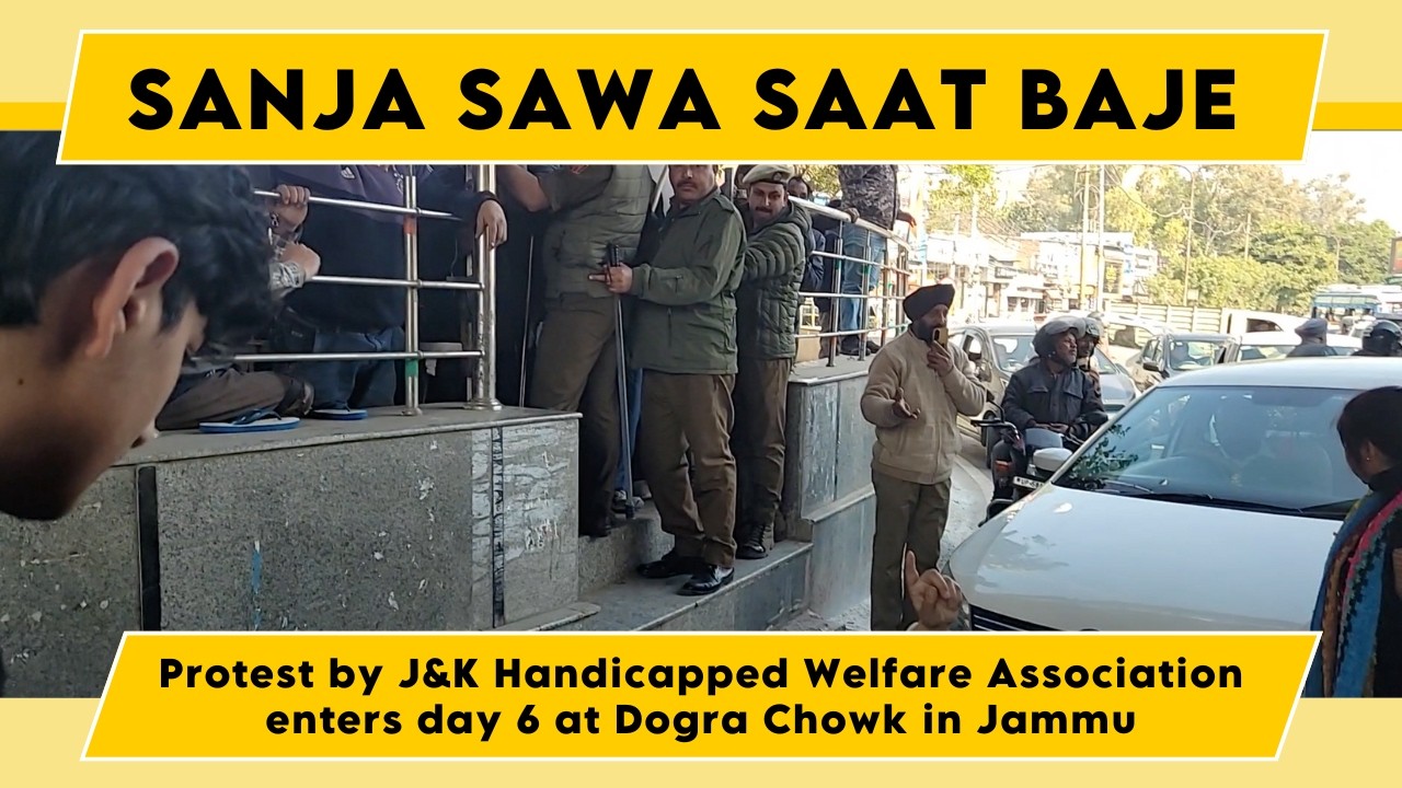 Watch: Protest by J&K Handicapped Welfare Association enters day 6 at Dogra Chowk in Jammu