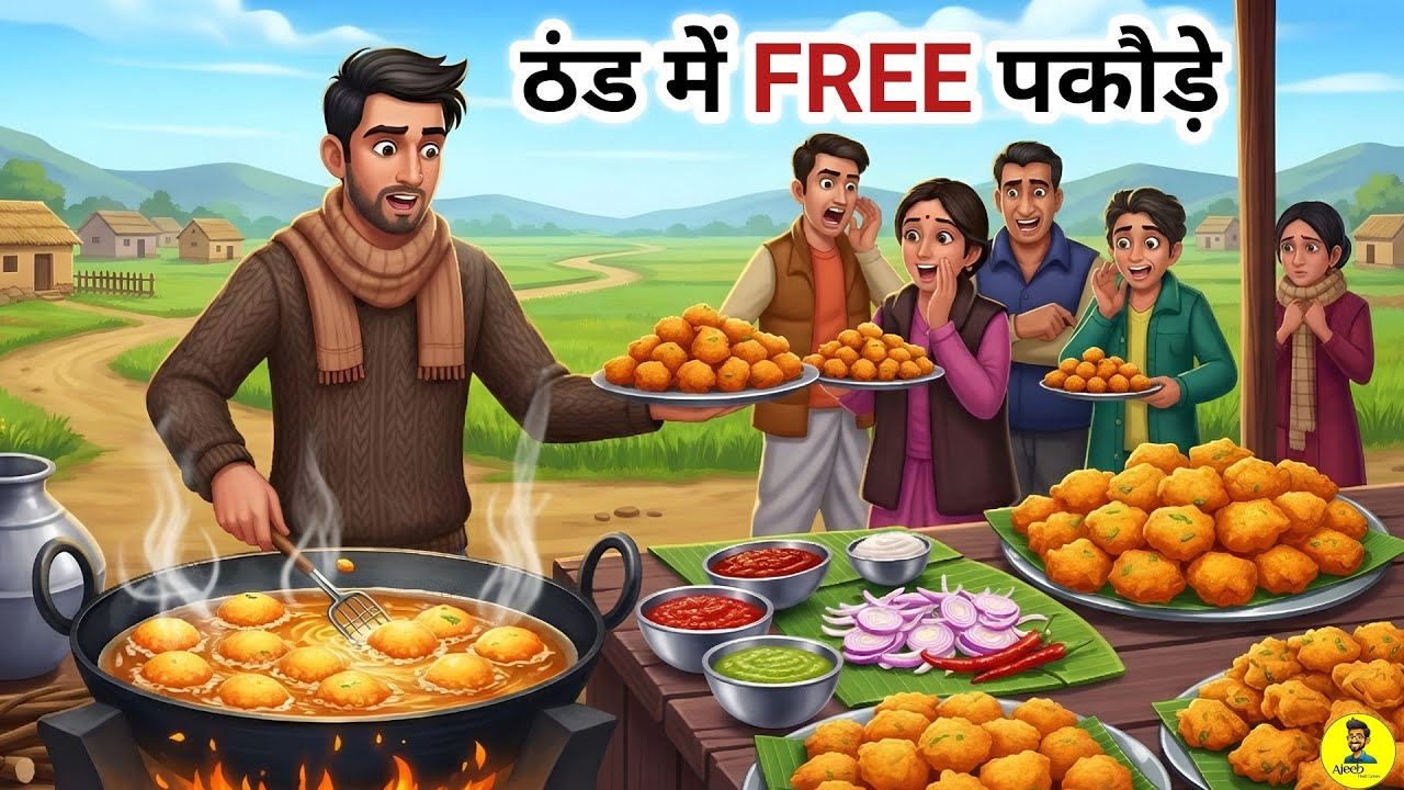 ठंड में फ्री में पकौड़े | Hindi Kahani | thand ka kahani | Moral stories | Hindi cartoon 