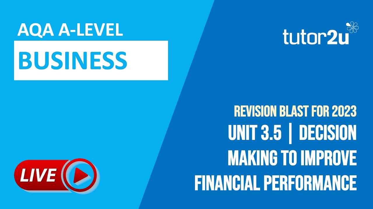 Unit 3.5 Finance | AQA A-Level Business 2023 Revision Blast