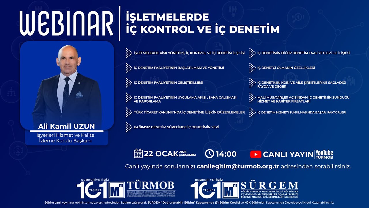 İŞLETMELERDE İÇ KONTROL VE İÇ DENETİM - WEBINAR