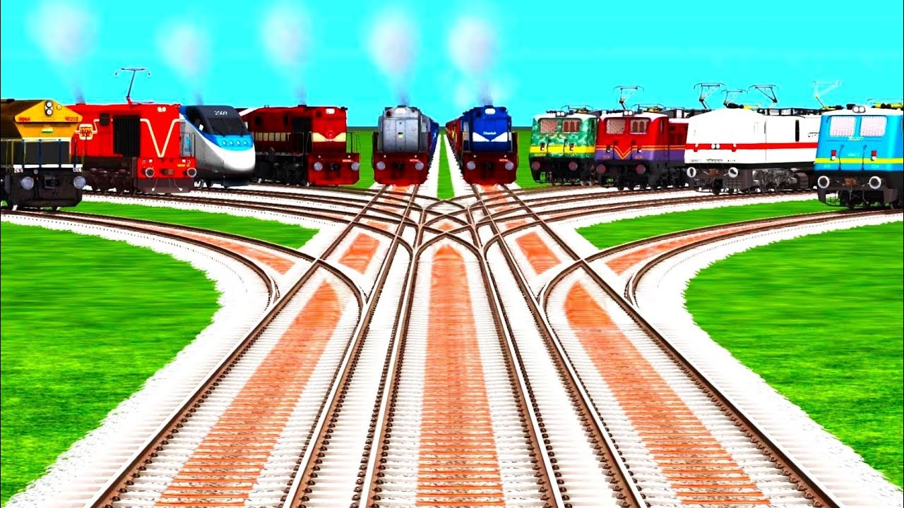 Indian Train Real Simulator Game ll Railroad Crossing Animation l indian train crossing l traintrack