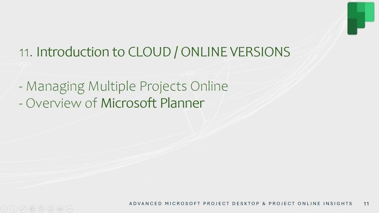 11  Introduction to CLOUD  ONLINE VERSIONS   MS Planner