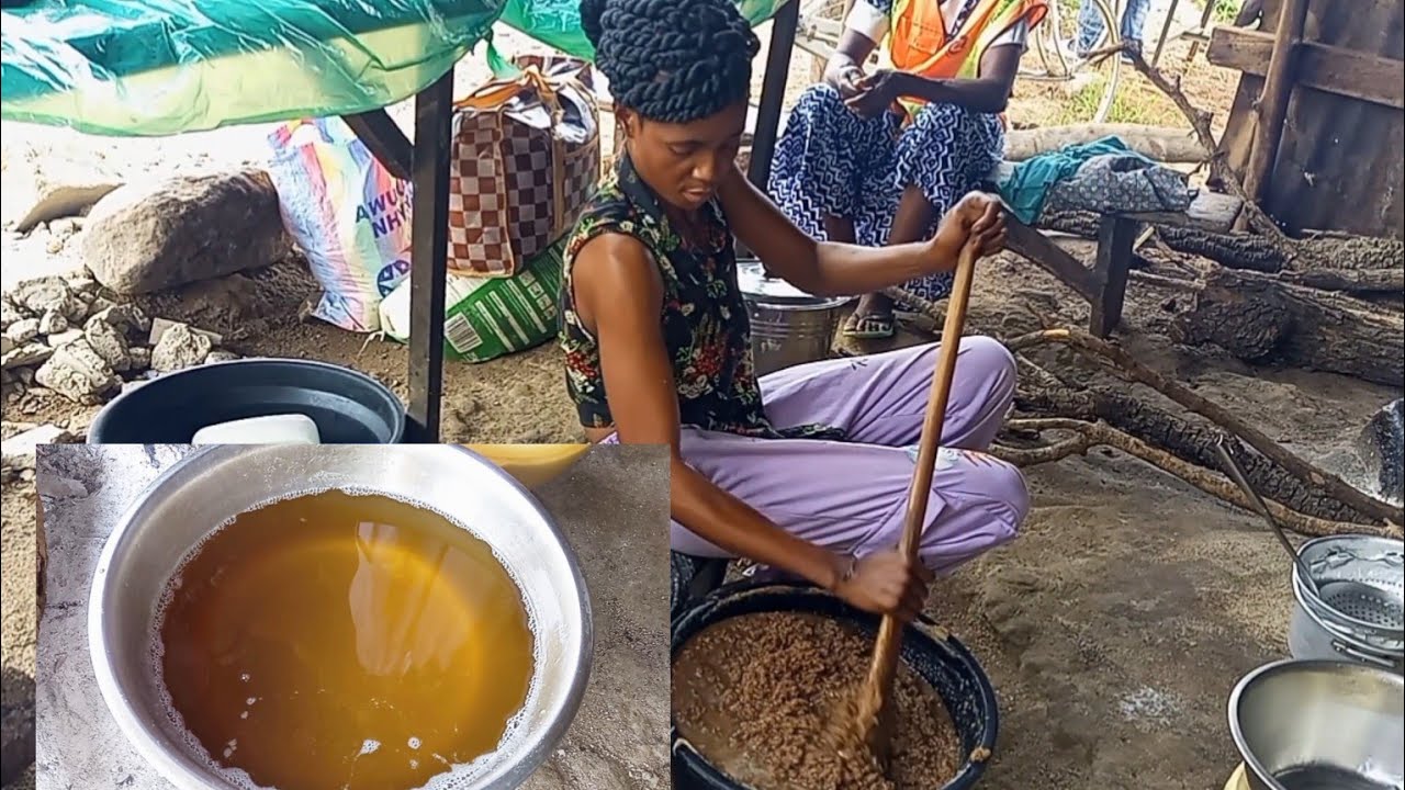 HOW GROUNDNUT OIL IS MADE IN AN AFRICAN VILLAGE | HOW TO MAKE PEANUT OIL #groundnutoil #peanutoil