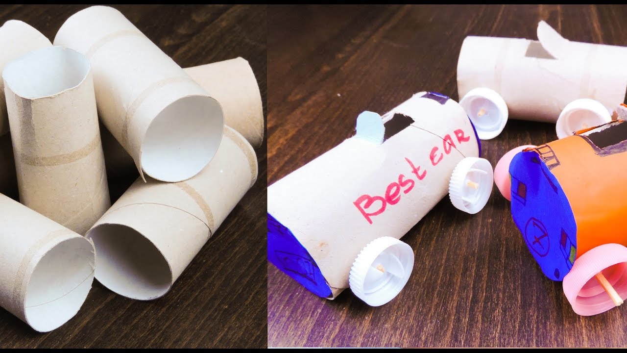 DIY Toy Cars from Toilet Paper Rolls