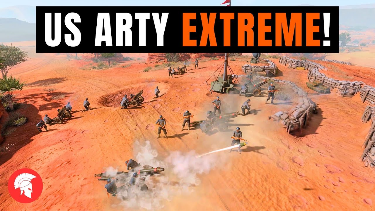 US ARTY EXTREME! - Company of Heroes 3 - Afrikakorps Gameplay - 4vs4 Multiplayer - No Commentary