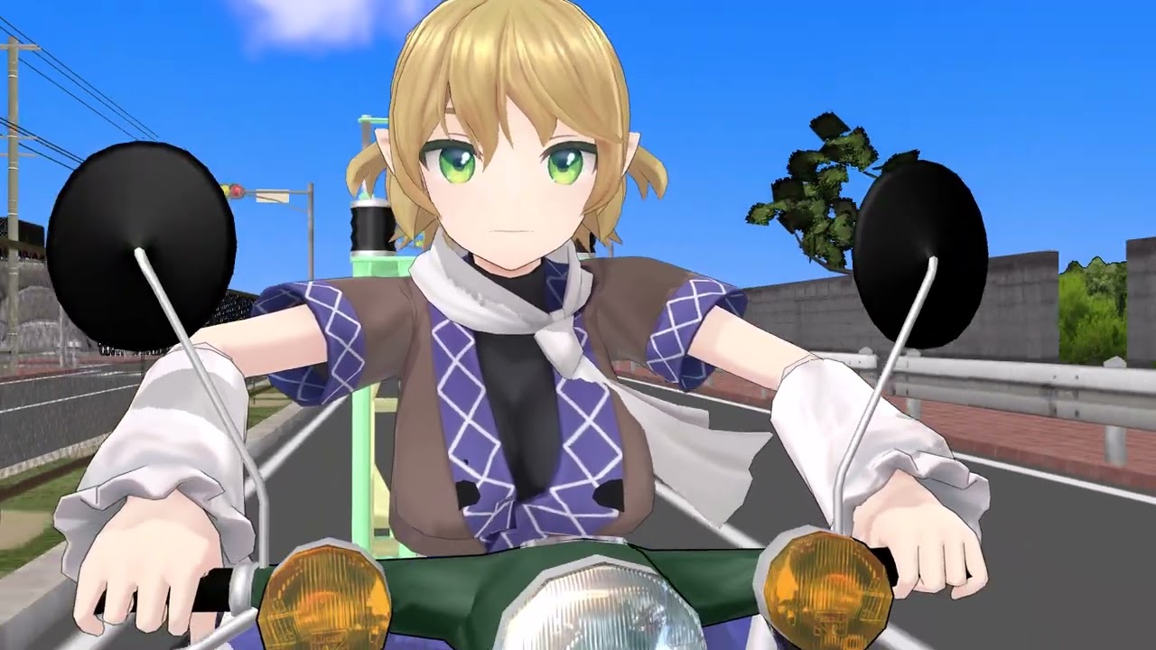 水橋パルスィさんがバイクで走行してしまう Mizuhashi Parusui MMD