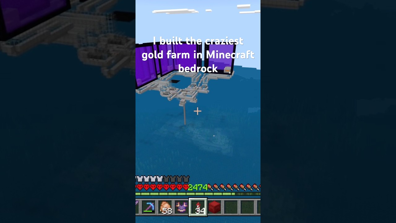 Best Minecraft bedrock gold farm!! Tutorial being uploaded tomorrow don&rsquo;t miss #minecraft #bedrock