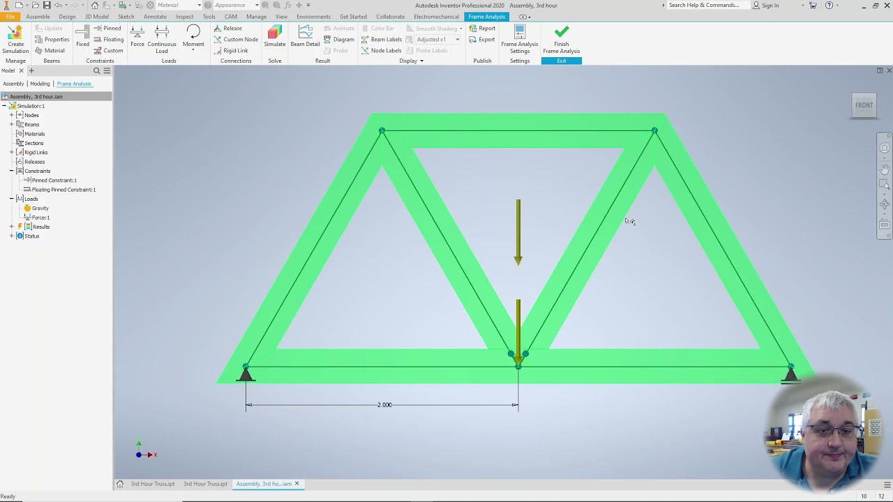 Truss Analysis using Autodesk Inventor Frames