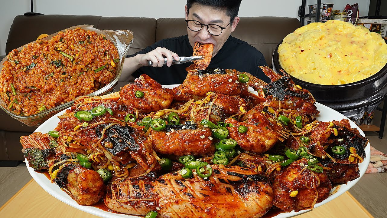 남은 🍶술도 꺼내게 만든 아구찜에 오징어토핑과 볶음밥 반주 먹방은 못참지 MUKBANG